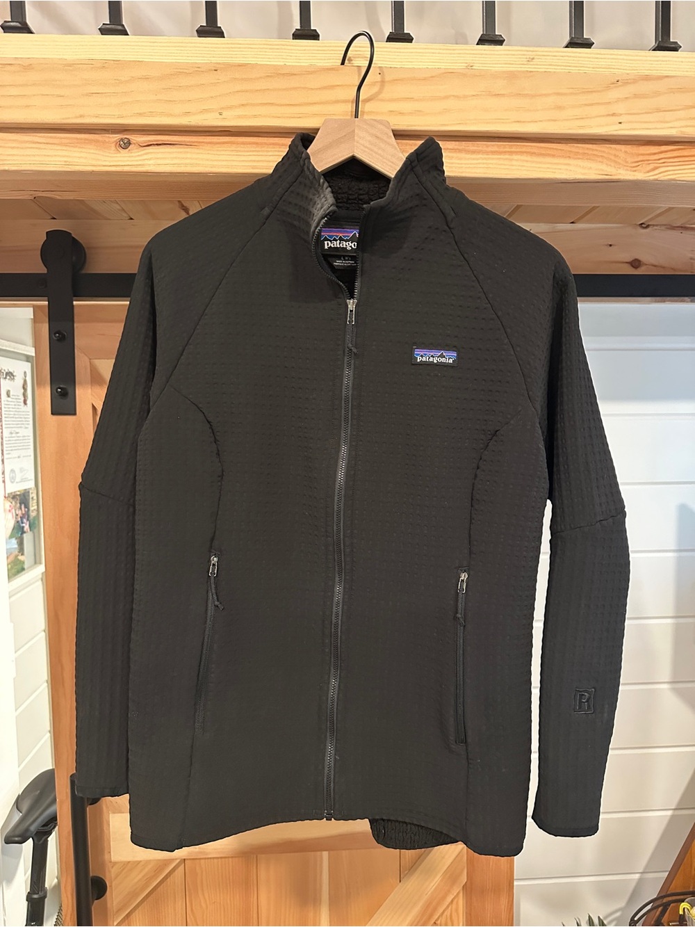 Patagonia R1 Black Textured Full-Zip Fleece Jacket